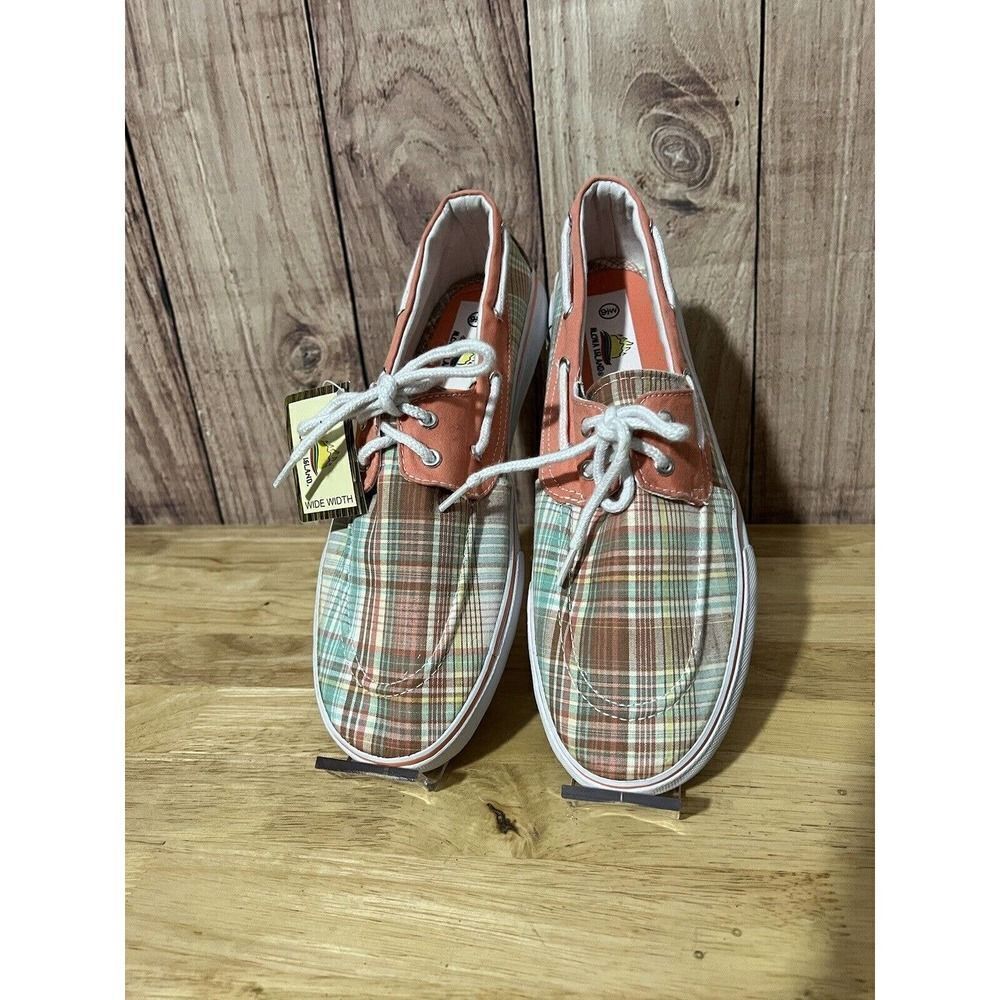 Aloha Island Womens Plaid Shoes Wide Width